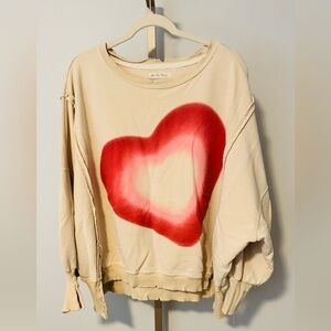 We The Free Cream Camden Heart Sweatshirt